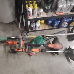 3 Weed eaters, 1 Leaf Blower 