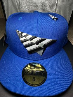 New Era 59Fifty Paper Planes Fitted Hat Size 8 Royal Blue
