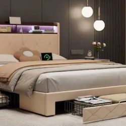 Queen Bed With Mattress 