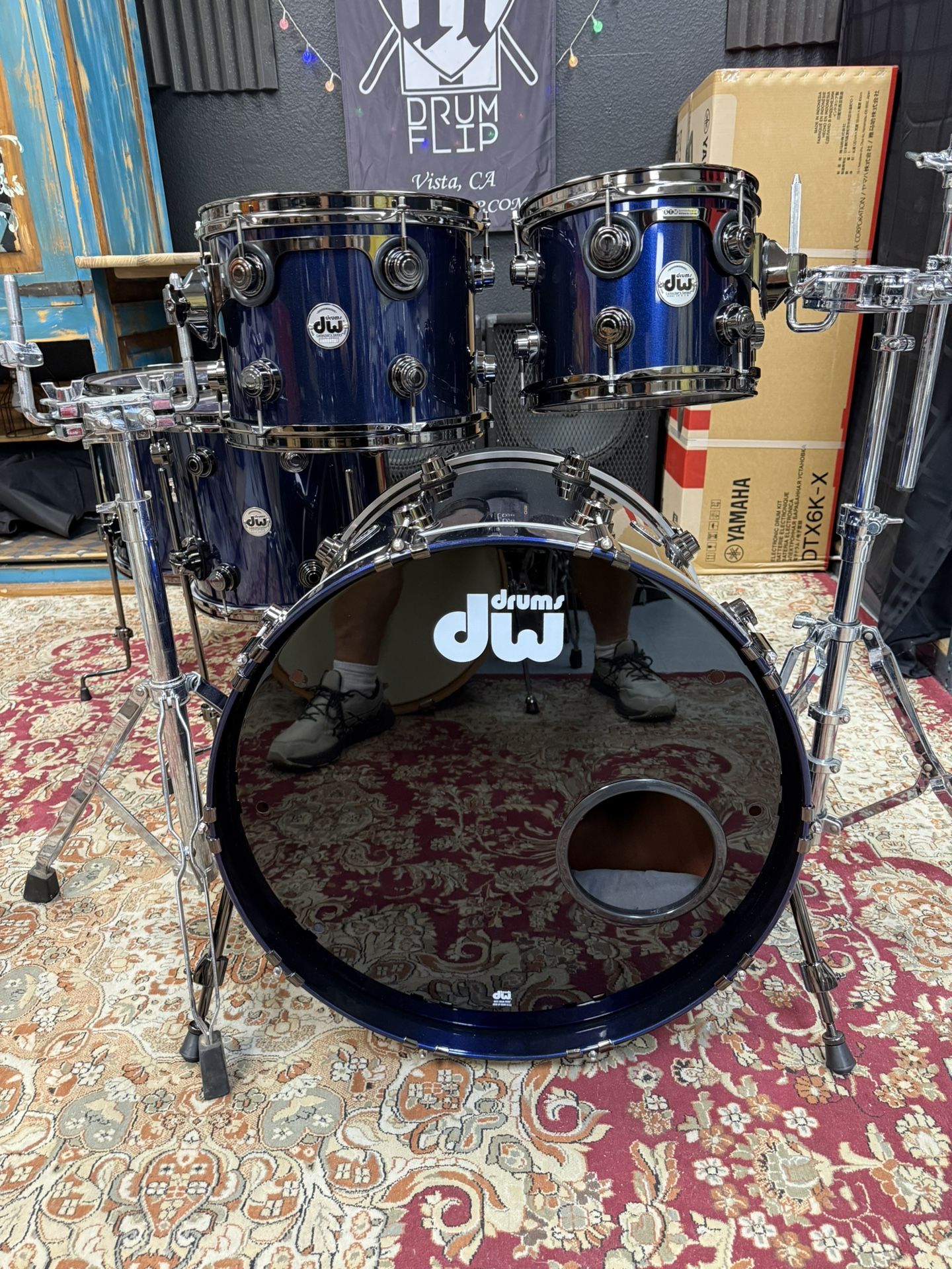 DW Collectors Cosmic Blue 5pc Drum Set