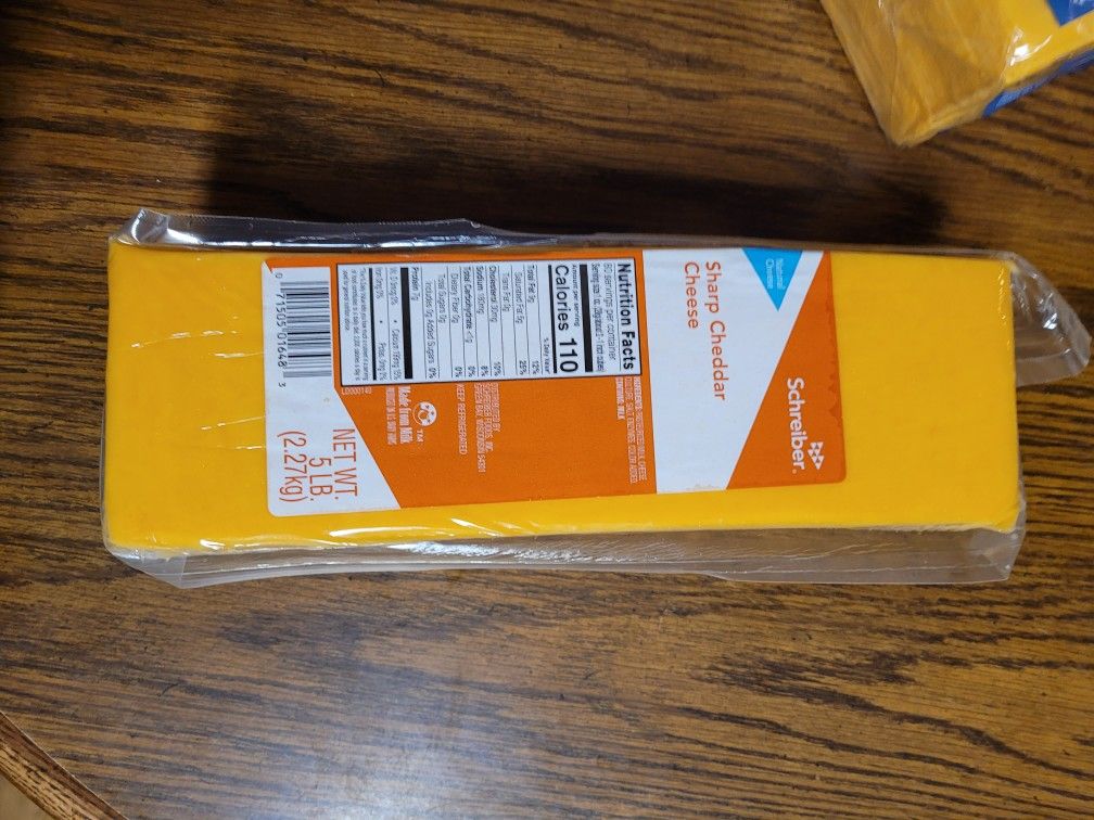 Cheddar CHEESE 5 POUND BLOCK!