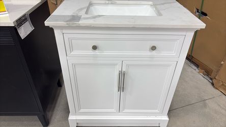 Black and white bathroom vanities