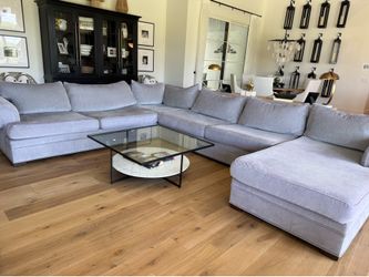 HUGE Velvet U Shaped Sectional with Chaise