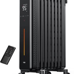 Dreo Radiator Heater 1500W Portable Space Oil Filled with Remote Control 4 Mo...