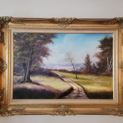 Antique Oil Painting In Ornate Gold Frame