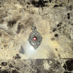 Ruby And Sterling Sliver Pendent 