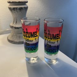 (2) Cozumel Shot Glasses 
