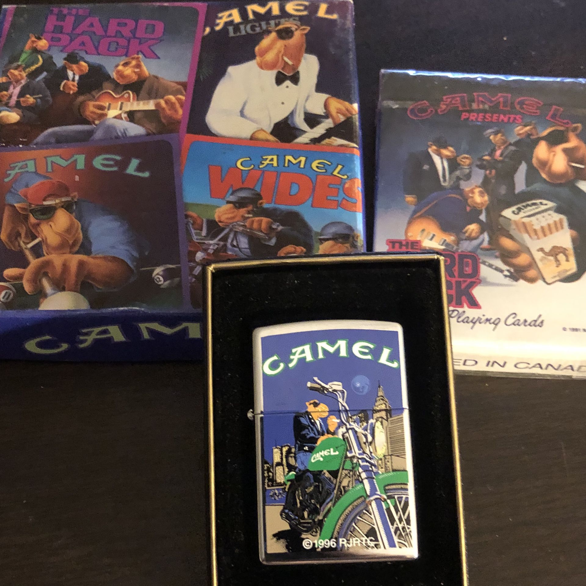 Vintage 1990’s Camel Lot Zippo Lighter- Coasters And Cards All For The Game