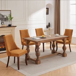 Rayon Cloth Flocking Linen Dining Chairs Channel Kitchen Dinner Chair
Comfy Fabric Upholstered Accent
Chair for Dining Room with Curved
Solid Wood Leg