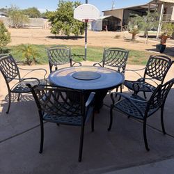 Fire pit 52x24h Set 6 Chairs