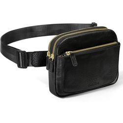 Brand New Belt Bag,Vegan Leather Fanny Pack (Dull black)