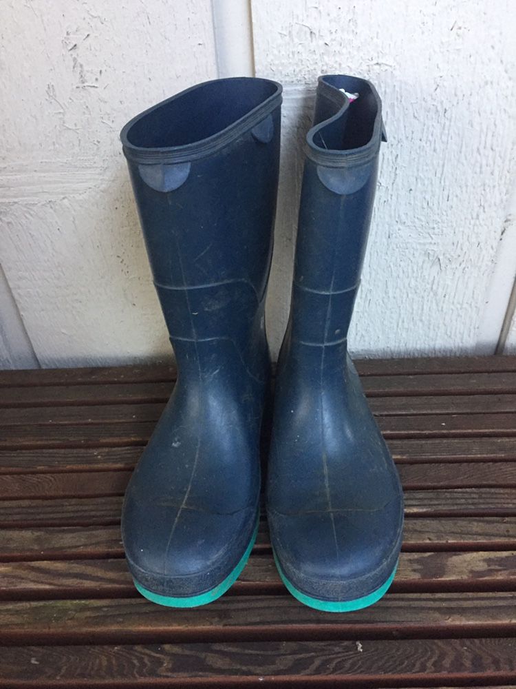 Kids Rain Boots - Size 1 - Navy Blue, Rugged, High Quality