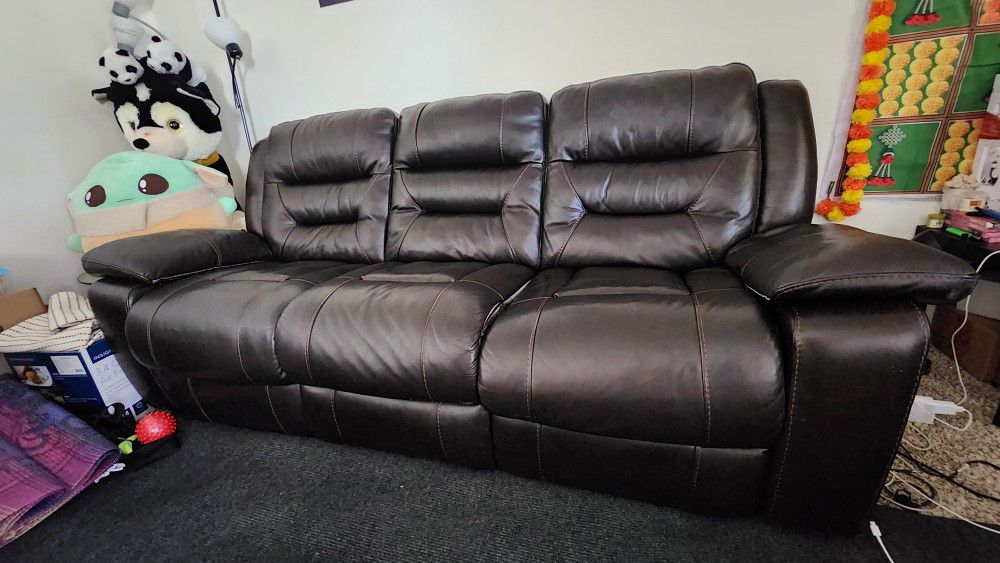 Leather Recliner 3 Seater