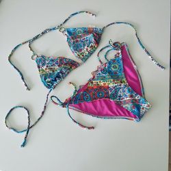 Xhilaration brand paisley print 2 piece string bikini Swimsuit 