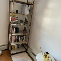 Bronze / brass bookshelf with 6 shelves 