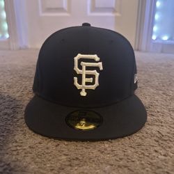 San Francisco Giants Black Fitted Hat Size 7