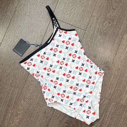 New LV One Shoulder One Piece Swimsuit 