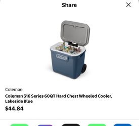 Coleman hard chest wheeled cooler