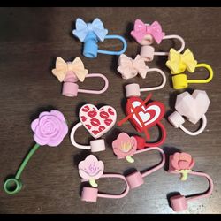 Valentines straw toppers $2