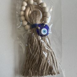 Wood Bead Door Handle Pendant With Tassel 