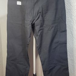 Men's 34X32 Lee Relaxed Fit Workwear Black Pants