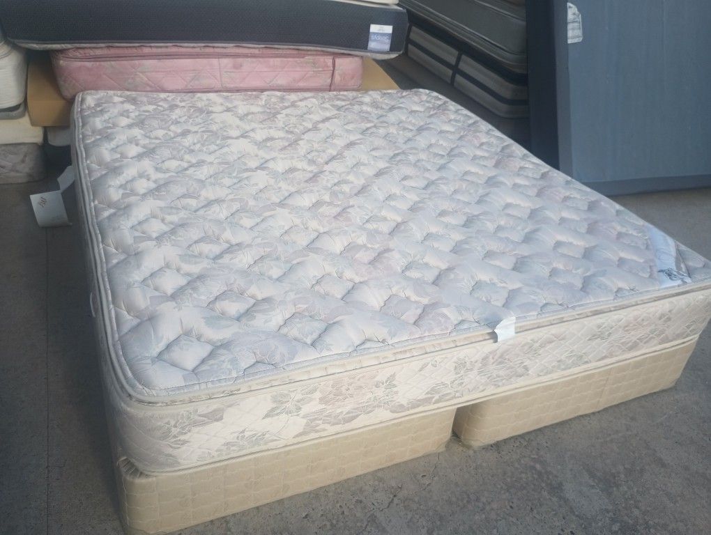 King Double Pillowtop Mattress And Box Spring