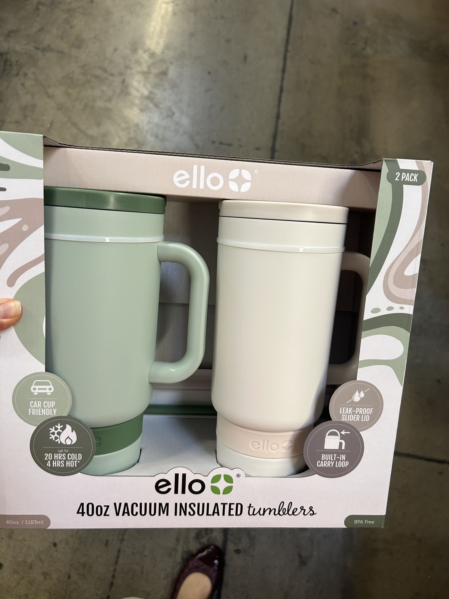 NWT Ello 40oz Vacuum Insulated Tumblers - 2 Pack