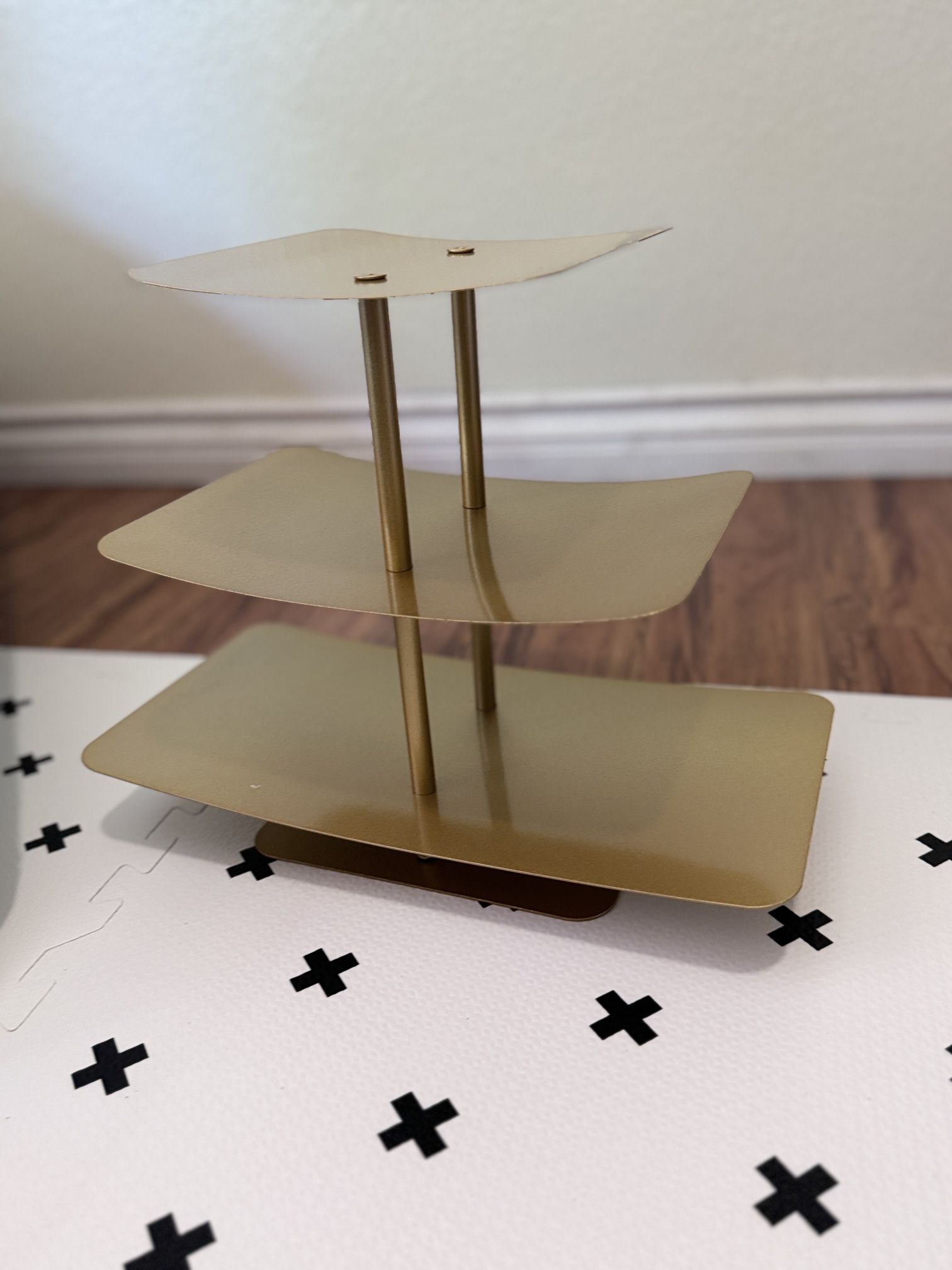 Gold Metal Tiered Cupcake Stand