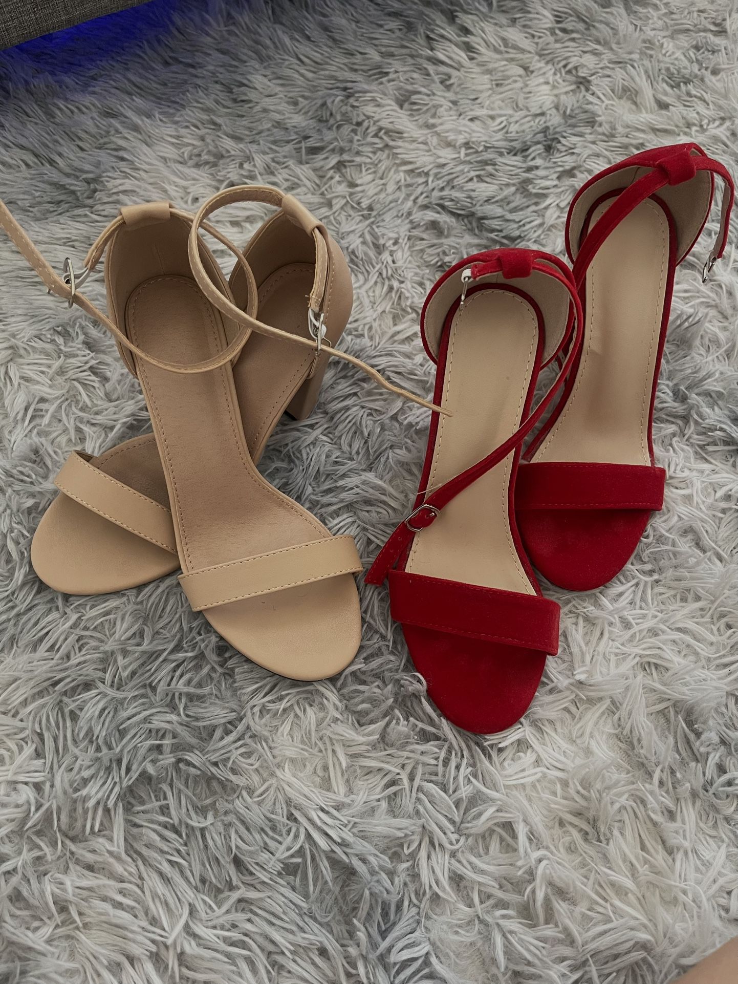 Women Heels Red& Nude