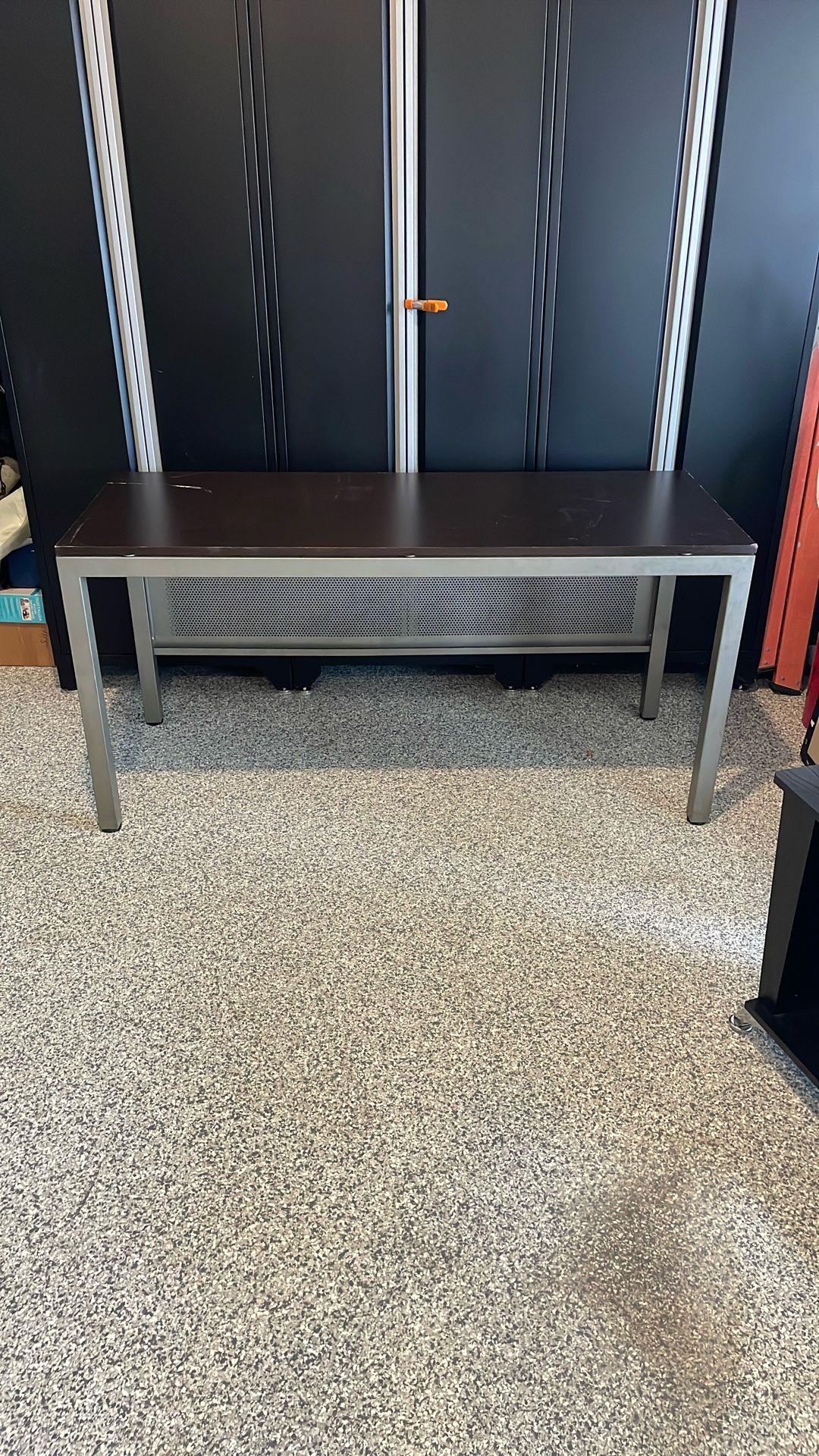 Desk Dark Brown & Gray/Silver