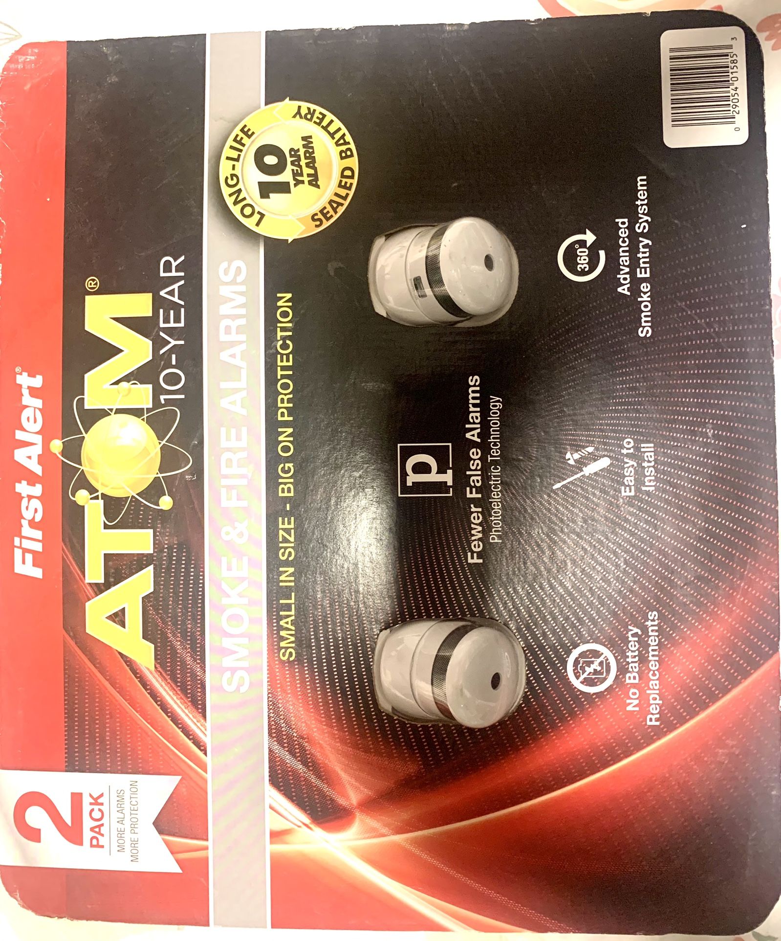 Atom 10-Year Battery-Operated 3-Volt Photoelectric Sensor Smoke Detector