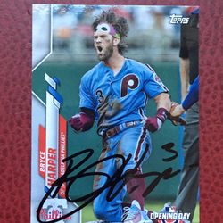 Autograph Card Signed By Bryce Harper.