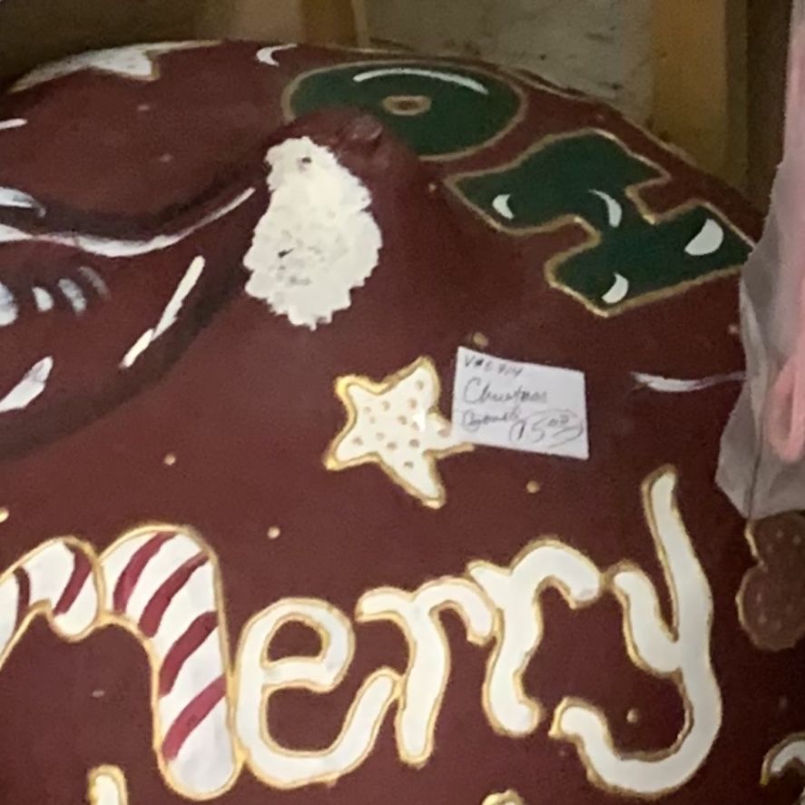 Very Lg Hand Painted Christmas Gourd