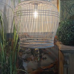 Vintage Wicker Birdcage Hanging Light
