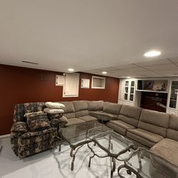 Couch and chair with tables 