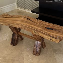 Olive wood live edge bench / coffee table