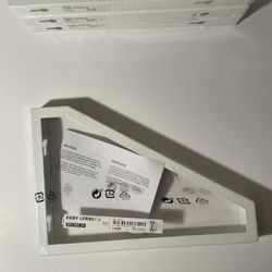 Ikea Ekby Lerberg White Metal Shelf Brackets (Set Of 4) - Discontinued 