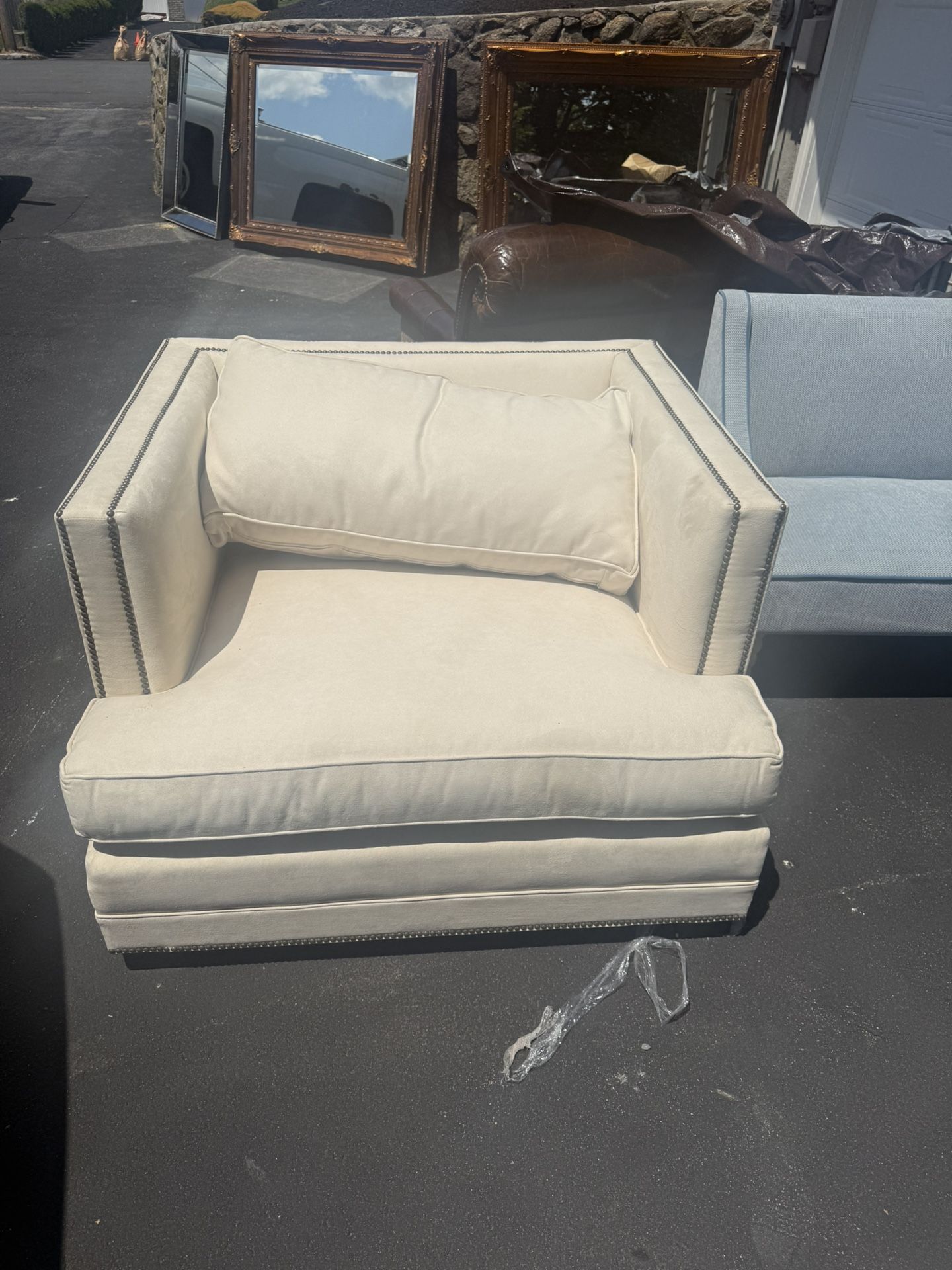 White comfy, oversize chair