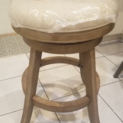 New Swivel Stool Wood Distressed Look Harlem and Belmont Area
