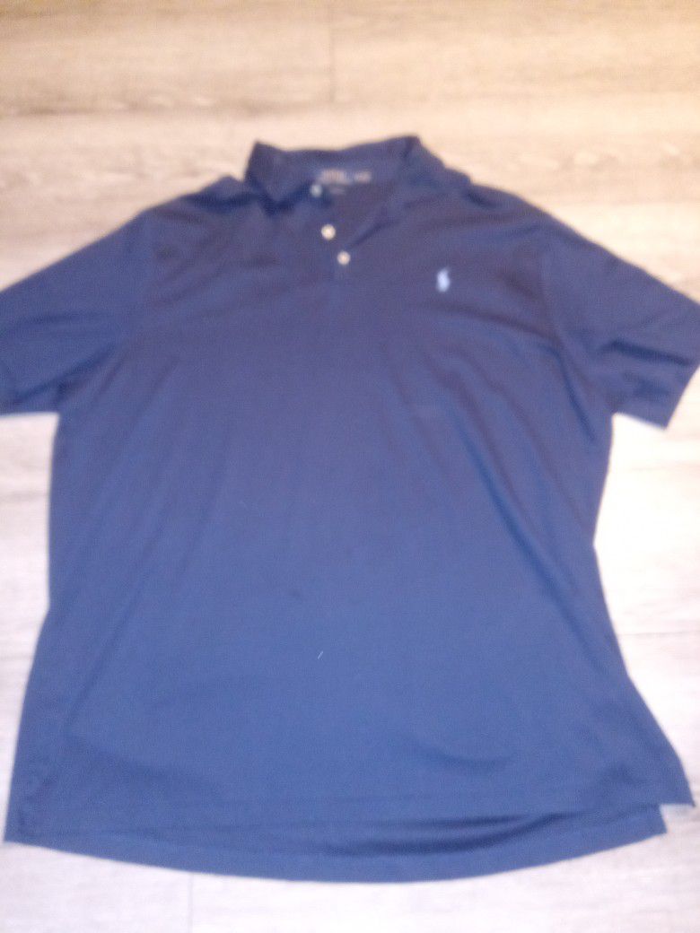 Polo Ralph Lauren Shirt Navy Blue Soft Feel Size 2xl
