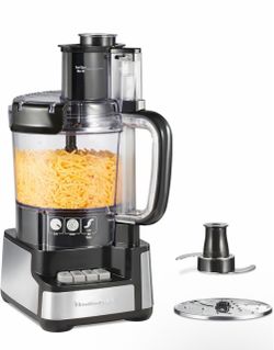 Hamilton Beach Stack & Snap Food Processor and Vegetable Chopper, BPA Free, Stainless Steel Blades, 12 Cup Bowl, 2-Speed 450 Watt Motor, Black (70725A