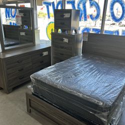 7pc Bedroom Set Grey 