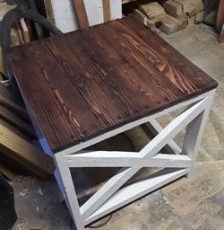 Rustic farmhouse style end tables