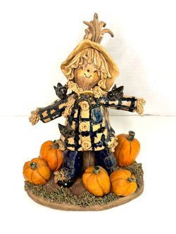 Vintage Stoneware Originals by Marty Bayly Thanksgiving Scarecrow Figurine