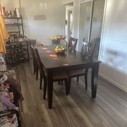 Large Hardwood Dining Table With Leaf