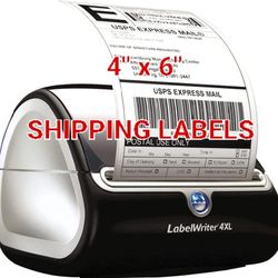 DYMO Labelwriter Rollo Zebra 1744907 4" x 6" Shipping Labels Ten rolls Case