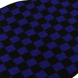Brand New 4PCS UNIVERSAL CHECKERED BLUE Racing Fabric Car Floor Mats Interior Carpets