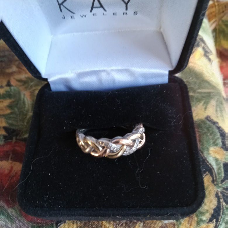 Gold An Silver W/ Diamonds  Wedding Ring 