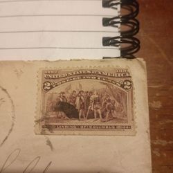 Used 1893 2cent landing of Columbus postage stamp scott#231 for sale.