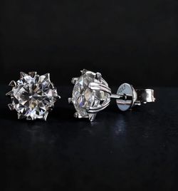 VVS1 1 Carat Moissanite Diamond Earrings – Brilliant Shine, Luxury Look